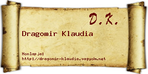 Dragomir Klaudia névjegykártya