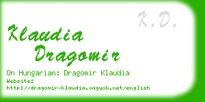 klaudia dragomir business card